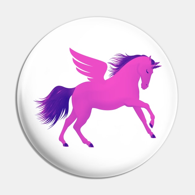 Purple Pink Unicorn, Mythical Creature Pin by ViralAlpha