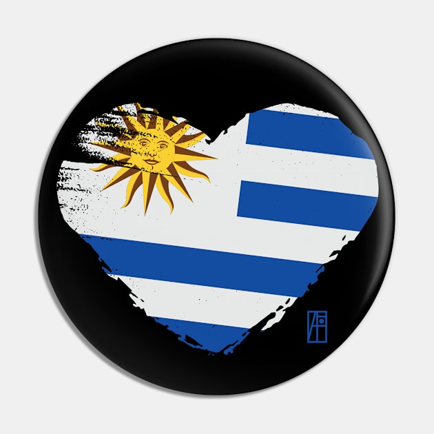 I love my country. I love Uruguay. I am a patriot. In my heart, there is always the flag of Uruguay Pin by ArtProjectShop