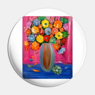 beautiful bouquet of mixed flowers in a silver vase Pin