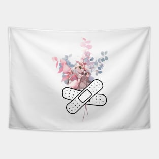 Pastel branch with band aid patch Tapestry