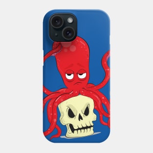 Cute giant octopus with skull Phone Case