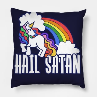 Hail Satan Rainbow Unicorn Pillow