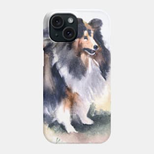 Shetland Sheepdog Watercolor Painting - Dog Lover Gifts Phone Case