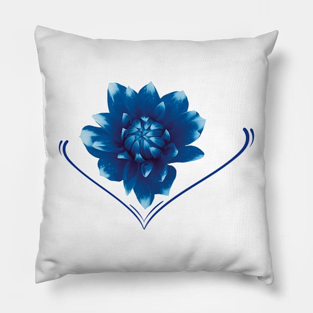 Blue Mountain Rose Pillow by ArtaMeybodi