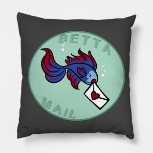 Betta Mail Kawaii Geek Nerd Humor Pillow