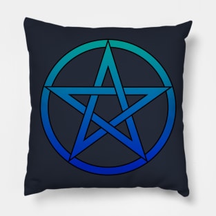 Pentagram Teal to Blue ombre Pillow