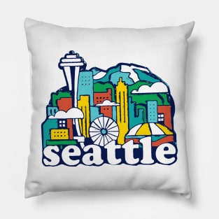 Seattle Washington Skyline Decal Pillow