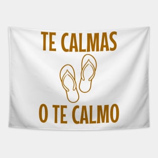 Te calmas o te calmo - brown design Tapestry