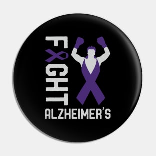 Fight Alzheimer's Awareness Month Ribbon Fighter Survivors Pin