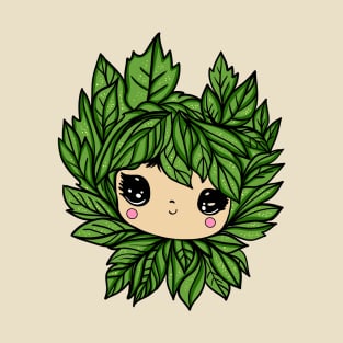 Cute kawaii face with leaves around T-Shirt