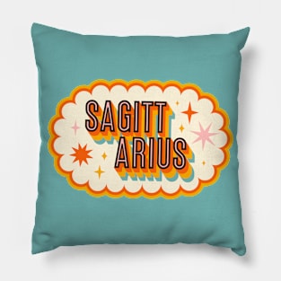 Retro Sagittarius Horoscope Sign // Vintage Sagittarius Zodiac Sign Pillow