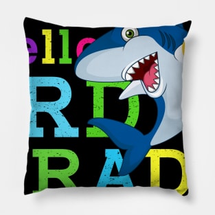 Shark Hello 3rd Grade Tshirt Teachers Kids Back to school Gifts Pillow