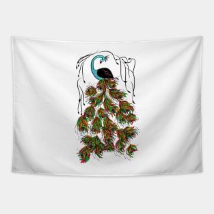 Vibrant Jungle Peacock Tapestry