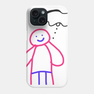 pink blue cartoon human art Phone Case