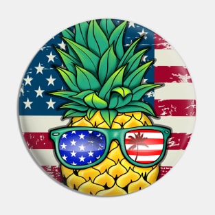 Funny Patriotic Pineapple USA Pin