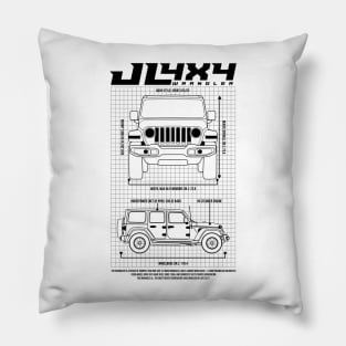 JL Wrangler Blueprint Pillow