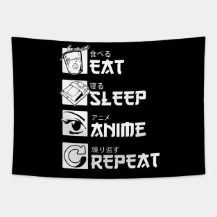 Eat Sleep Anime Repeat Tapestry