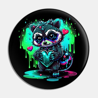 Lovely Racoon Art Pin