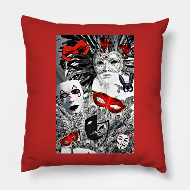 Assorted Masks Pillow by Minxylynx4