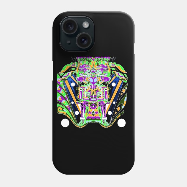 the tropical alien astronaut in mictlan pattern ecopop Phone Case by jorge_lebeau