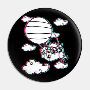 Hot Air Balloon Rats (Glitched Version) Pin