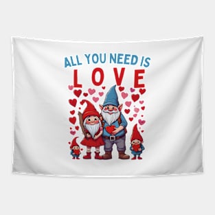 Gnomies All You Need Is Love Valentines Day Womens Girls Tapestry