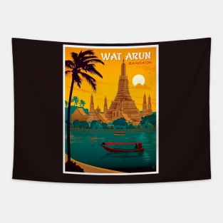 Wat Arun Temple Bangkok Thailand Advertising Travel Print Tapestry