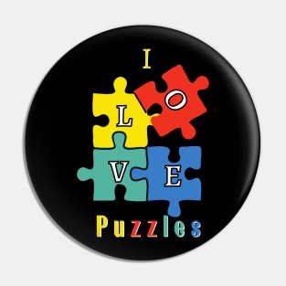 I Love Puzzles Pin