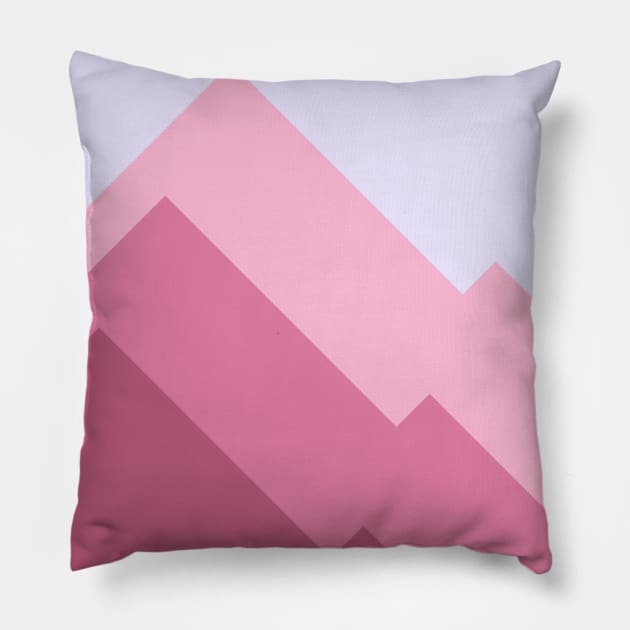 Abstract Pink Geometric Mountains Pillow by AbstractIdeas