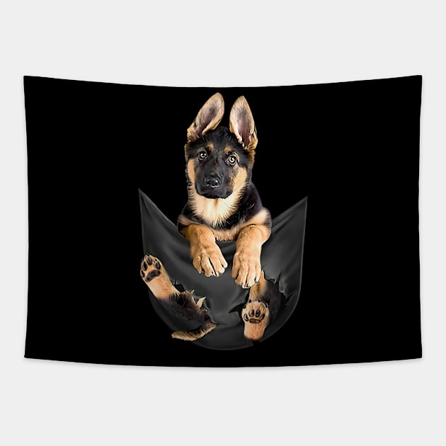 German shepherd with love Tapestry by designathome