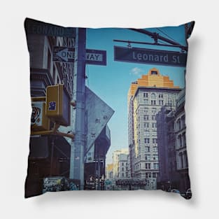 Manhattan Street Signs Graffiti NYC Pillow