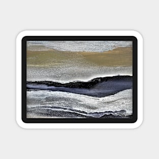 Black and Silver Abstract Landscape Magnet