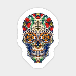 Skull Head Flower Pattern Magnet