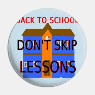 Don't Skip Lessons illustration on Light Blue Background Pin