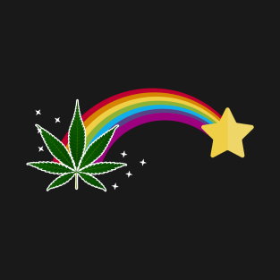 Marijuana Leaf Pot End Of The Rainbow T-Shirt