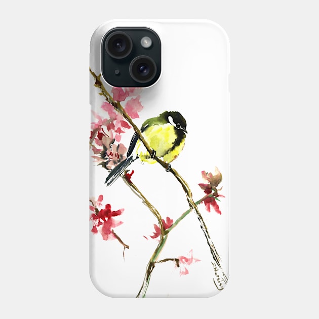 Great Tit and Spring Blossom Phone Case by surenart