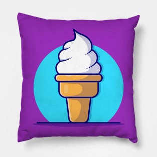 Ice Cream Cone Cartoon Vector Icon Illustration (10) Pillow