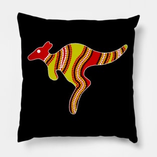 Aboriginal Art - Kangaroo Yellow Oxide Pillow