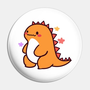 Kawaii cute orange dinosaur Pin