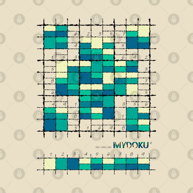 Mydoku_006_H001_006_F: Sudoku, Sudoku coloring, logic, logic puzzle, holiday puzzle, fun, away from screen by Mydoku