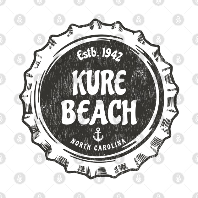 Kure Beach, NC Summertime Vacationing Bottle Cap by Contentarama