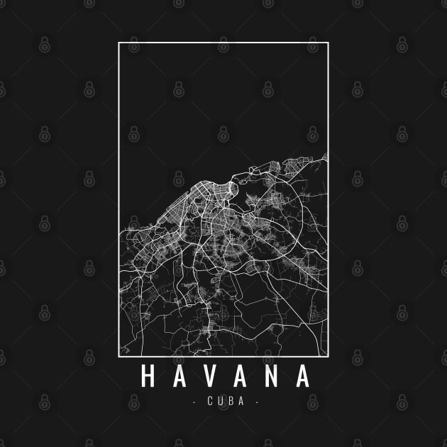 Havana Cuba Minimalist Map by Mapagram