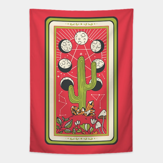 Mystical Desert Cactus Tarot Card Tapestry by SLAG_Creative