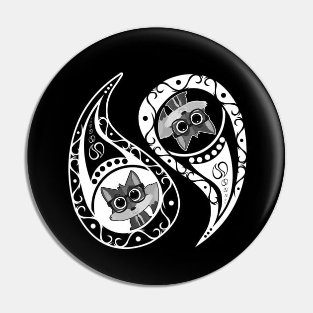 Ying Yang - Fox Nerd Pin by adamzworld