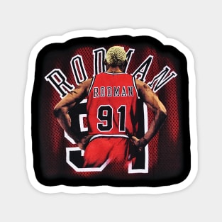 Dennis Rodman 91 - Chicago Bulls Magnet