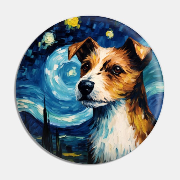 Jack Russell terrier painted in Vincent Van Gogh style Pin by NatashaCuteShop