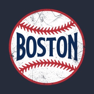 Boston Retro Baseball - Navy T-Shirt