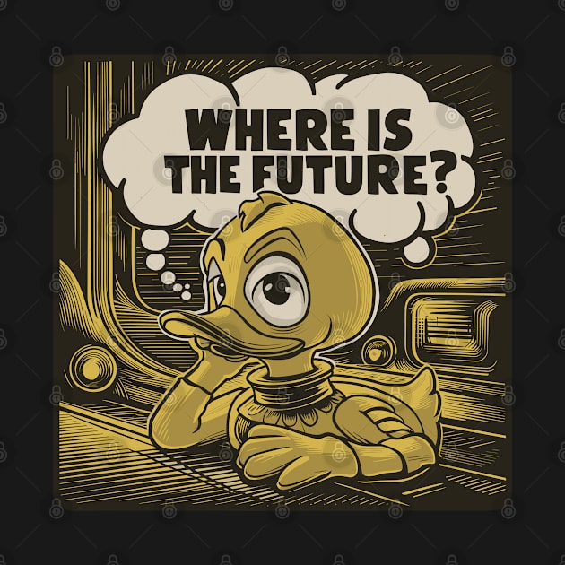 Thoughtful Yellow Plastic Duck Funny Question Duck by Macphisto Shirts