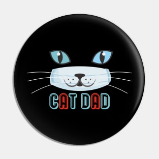 Cat Dad Wearing A Mask Pattern Graphic illustration Pin