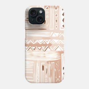 Boho Mudcloth Beige and Pink Pattern Phone Case